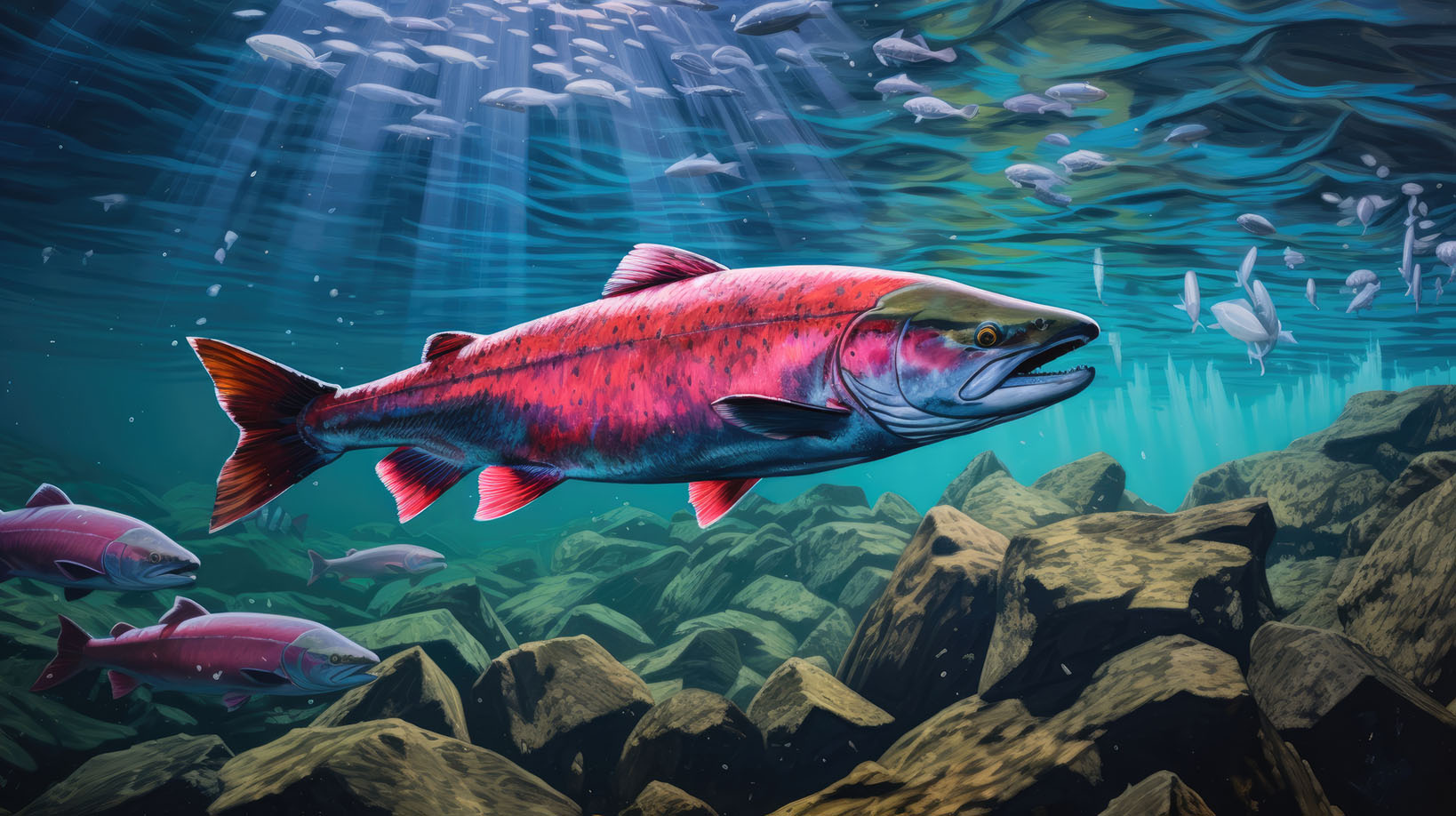 AI generated image of a salmon